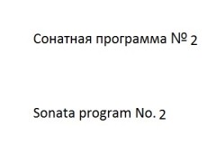 Sonata program No. 2